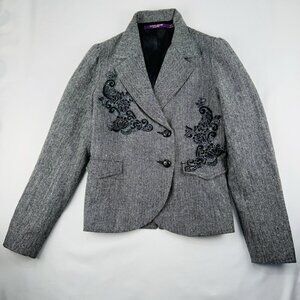 Dark Academia blazer women Lace Small Grey Coupé